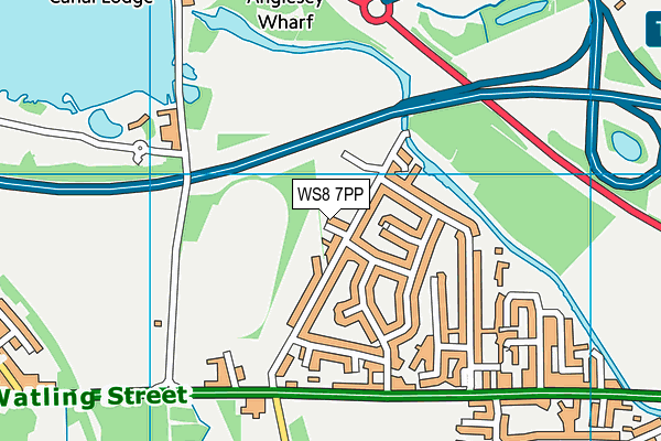 WS8 7PP map - OS VectorMap District (Ordnance Survey)