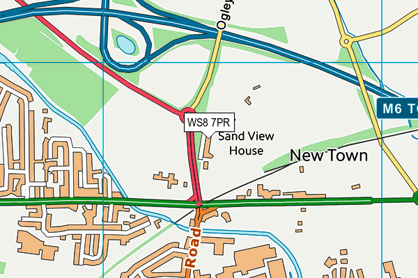 WS8 7PR map - OS VectorMap District (Ordnance Survey)