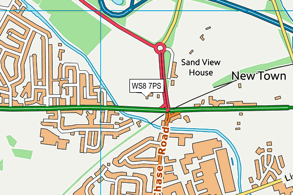 WS8 7PS map - OS VectorMap District (Ordnance Survey)