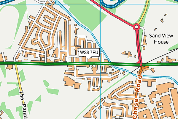 WS8 7PU map - OS VectorMap District (Ordnance Survey)