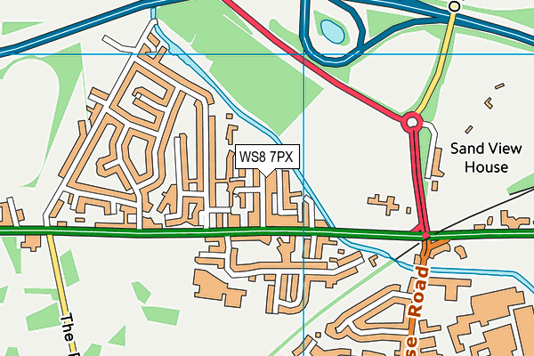 WS8 7PX map - OS VectorMap District (Ordnance Survey)