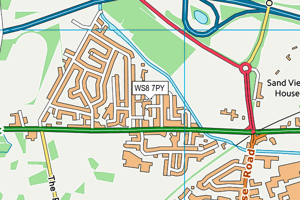 WS8 7PY map - OS VectorMap District (Ordnance Survey)