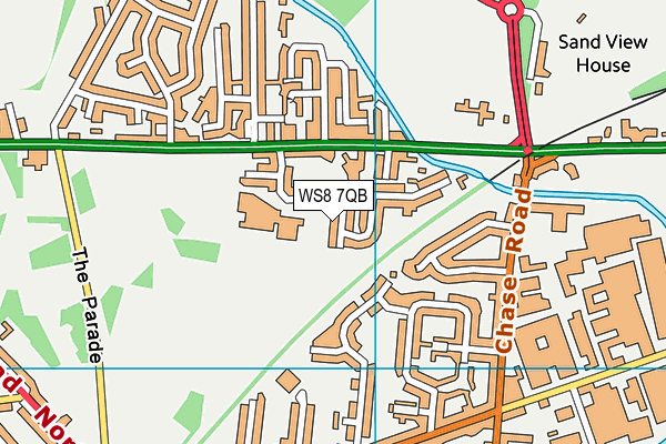 WS8 7QB map - OS VectorMap District (Ordnance Survey)