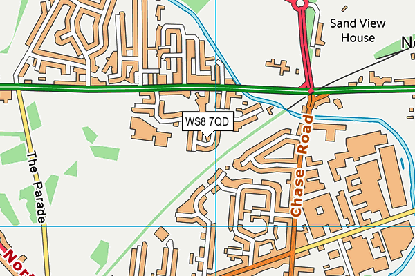 WS8 7QD map - OS VectorMap District (Ordnance Survey)
