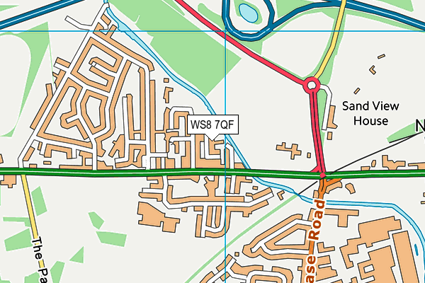 WS8 7QF map - OS VectorMap District (Ordnance Survey)