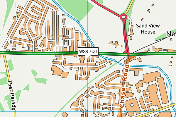 WS8 7QJ map - OS VectorMap District (Ordnance Survey)