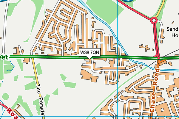 WS8 7QN map - OS VectorMap District (Ordnance Survey)