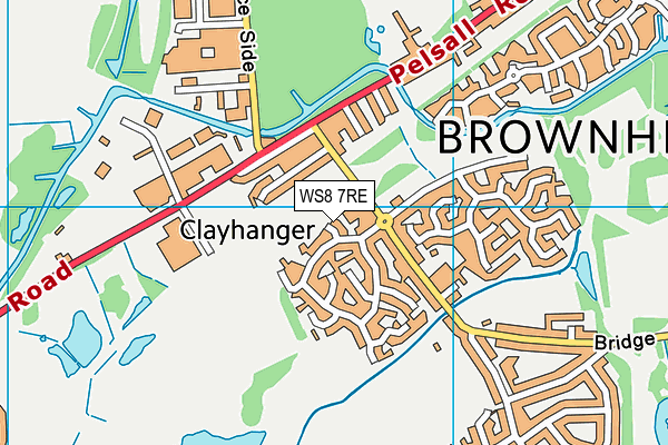 WS8 7RE map - OS VectorMap District (Ordnance Survey)