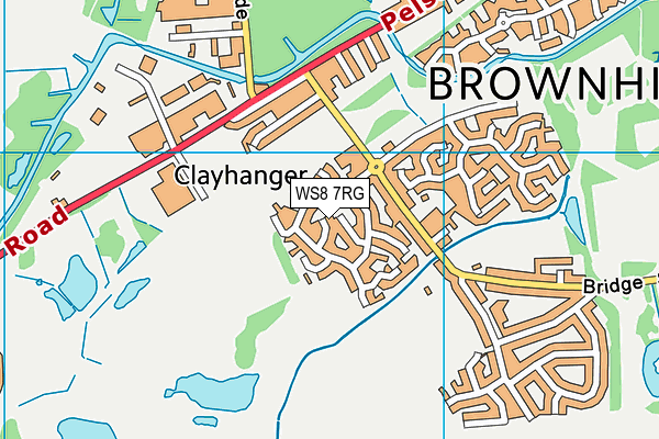 WS8 7RG map - OS VectorMap District (Ordnance Survey)