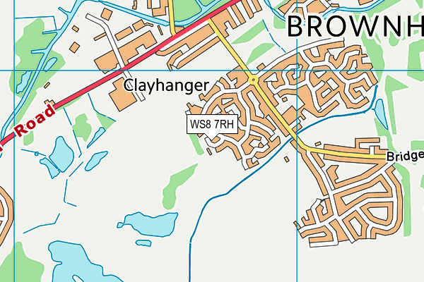 WS8 7RH map - OS VectorMap District (Ordnance Survey)