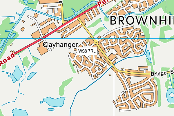 WS8 7RL map - OS VectorMap District (Ordnance Survey)