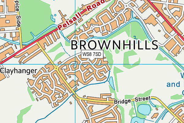 WS8 7SD map - OS VectorMap District (Ordnance Survey)