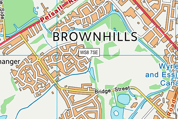 WS8 7SE map - OS VectorMap District (Ordnance Survey)