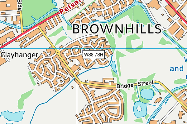 WS8 7SH map - OS VectorMap District (Ordnance Survey)