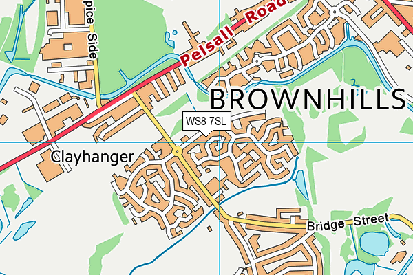 WS8 7SL map - OS VectorMap District (Ordnance Survey)