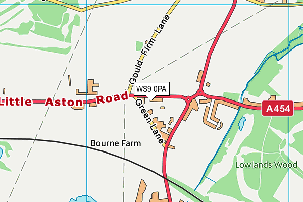 WS9 0PA map - OS VectorMap District (Ordnance Survey)