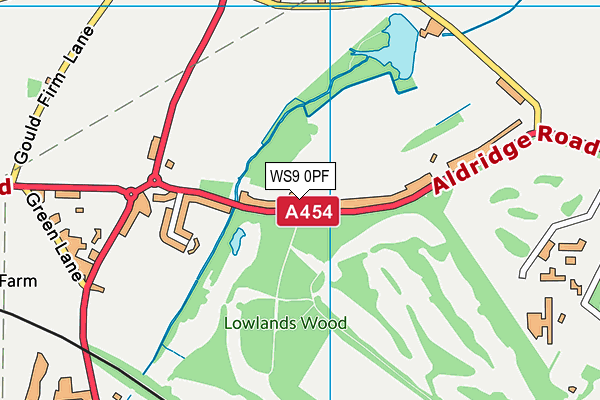 WS9 0PF map - OS VectorMap District (Ordnance Survey)