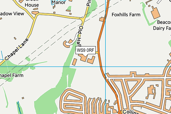 Barr Beacon Leisure Centre map (WS9 0RF) - OS VectorMap District (Ordnance Survey)