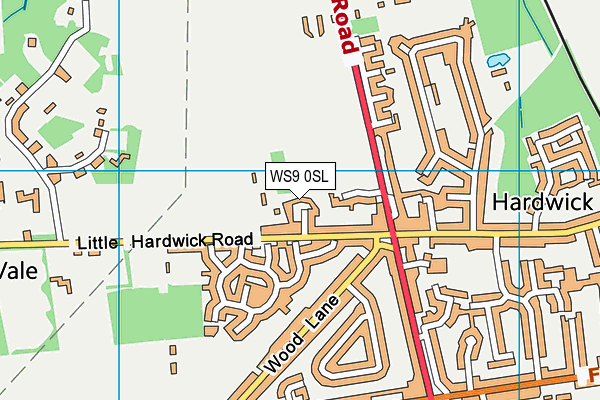 WS9 0SL map - OS VectorMap District (Ordnance Survey)