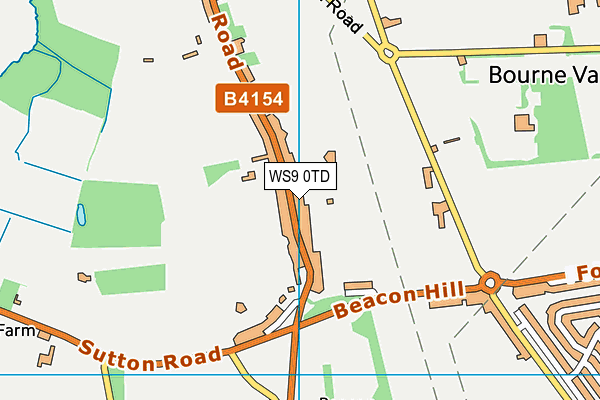 WS9 0TD map - OS VectorMap District (Ordnance Survey)