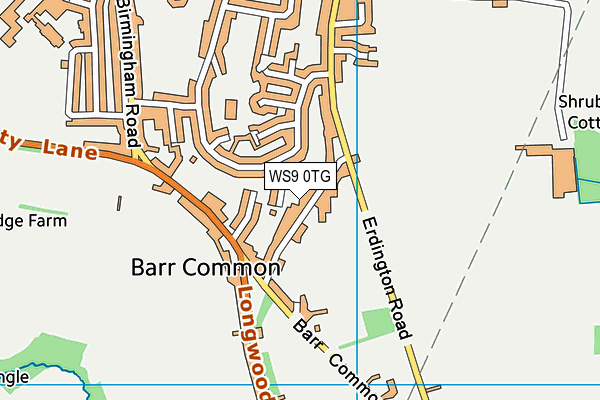 WS9 0TG map - OS VectorMap District (Ordnance Survey)