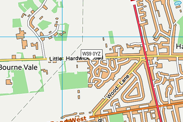 WS9 0YZ map - OS VectorMap District (Ordnance Survey)