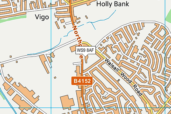 WS9 8AF map - OS VectorMap District (Ordnance Survey)