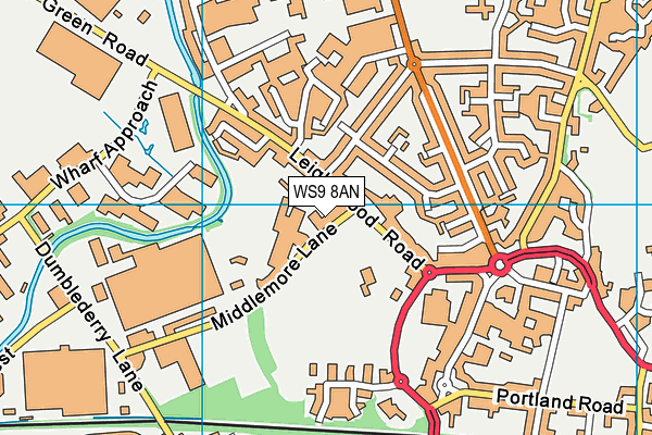 WS9 8AN map - OS VectorMap District (Ordnance Survey)