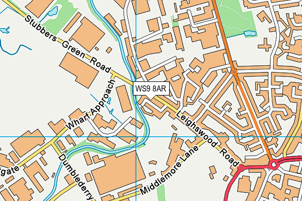WS9 8AR map - OS VectorMap District (Ordnance Survey)