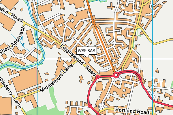 WS9 8AS map - OS VectorMap District (Ordnance Survey)