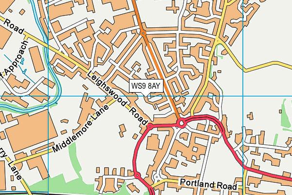 WS9 8AY map - OS VectorMap District (Ordnance Survey)