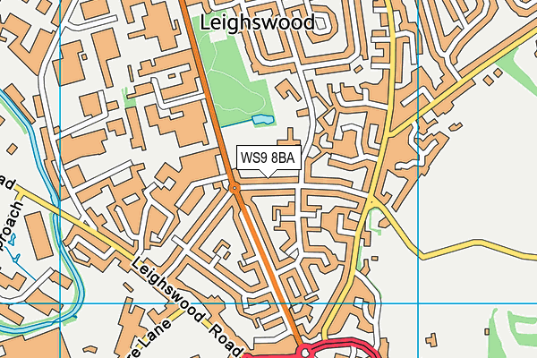 WS9 8BA map - OS VectorMap District (Ordnance Survey)