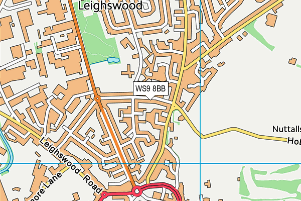 WS9 8BB map - OS VectorMap District (Ordnance Survey)
