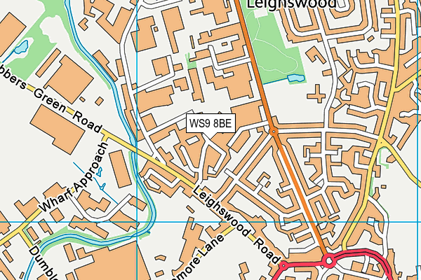 WS9 8BE map - OS VectorMap District (Ordnance Survey)
