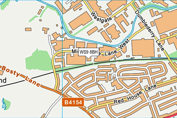 WS9 8BH map - OS VectorMap District (Ordnance Survey)