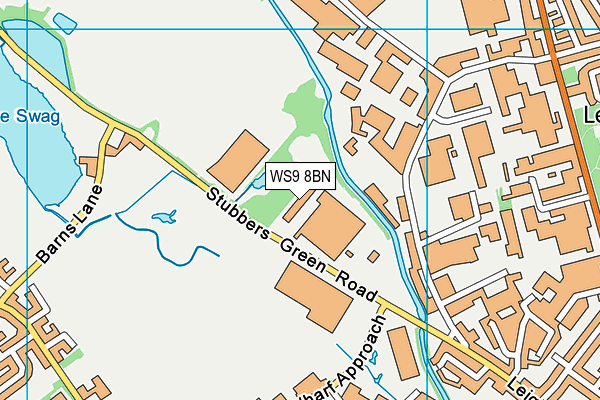 WS9 8BN map - OS VectorMap District (Ordnance Survey)