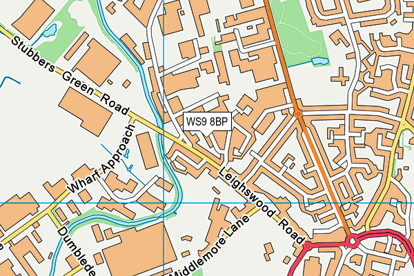 WS9 8BP map - OS VectorMap District (Ordnance Survey)