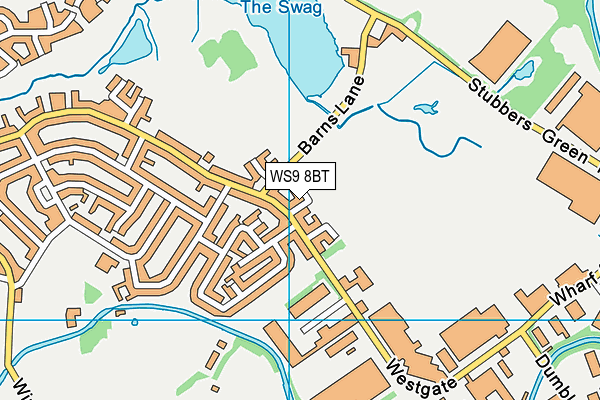 WS9 8BT map - OS VectorMap District (Ordnance Survey)