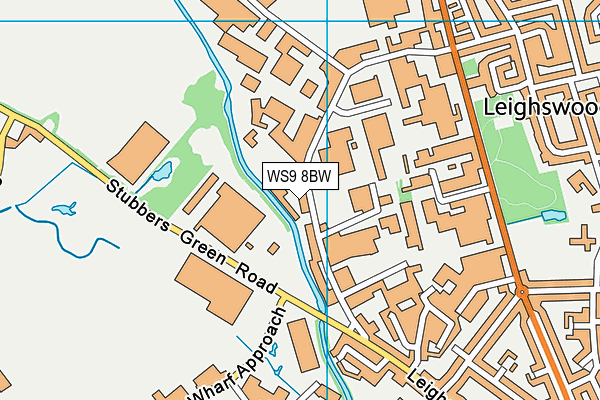 WS9 8BW map - OS VectorMap District (Ordnance Survey)