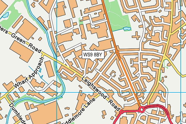 WS9 8BY map - OS VectorMap District (Ordnance Survey)