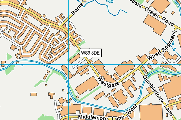 WS9 8DE map - OS VectorMap District (Ordnance Survey)