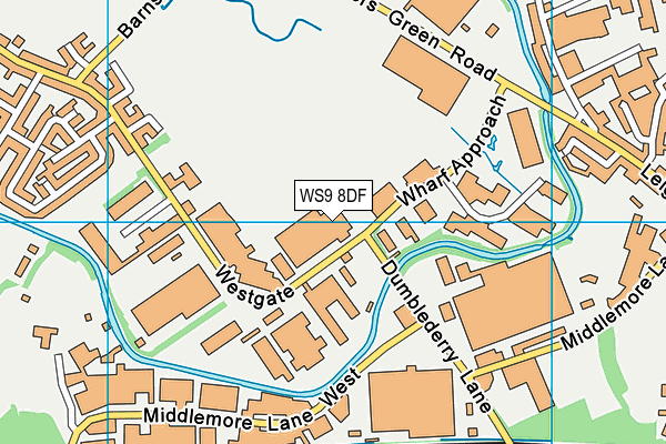 WS9 8DF map - OS VectorMap District (Ordnance Survey)