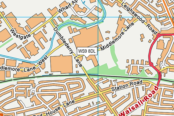 WS9 8DL map - OS VectorMap District (Ordnance Survey)
