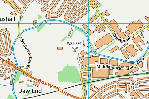 WS9 8ET map - OS VectorMap District (Ordnance Survey)