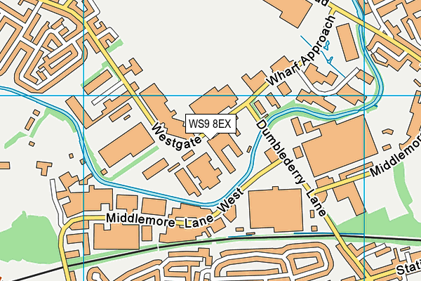 WS9 8EX map - OS VectorMap District (Ordnance Survey)