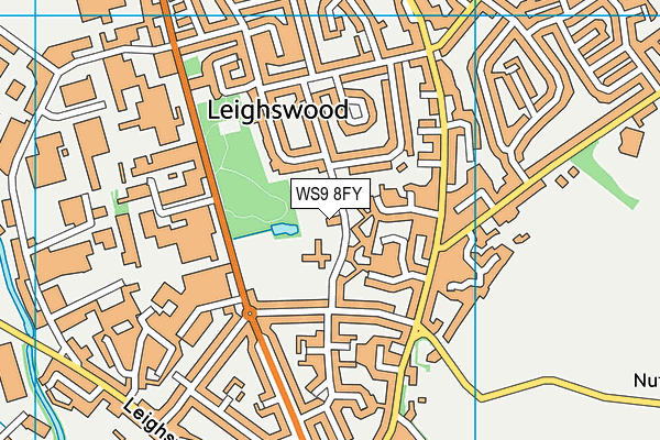 WS9 8FY map - OS VectorMap District (Ordnance Survey)