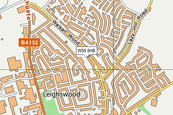 WS9 8HB map - OS VectorMap District (Ordnance Survey)