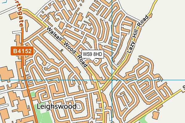 WS9 8HD map - OS VectorMap District (Ordnance Survey)