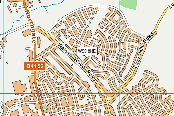 WS9 8HE map - OS VectorMap District (Ordnance Survey)