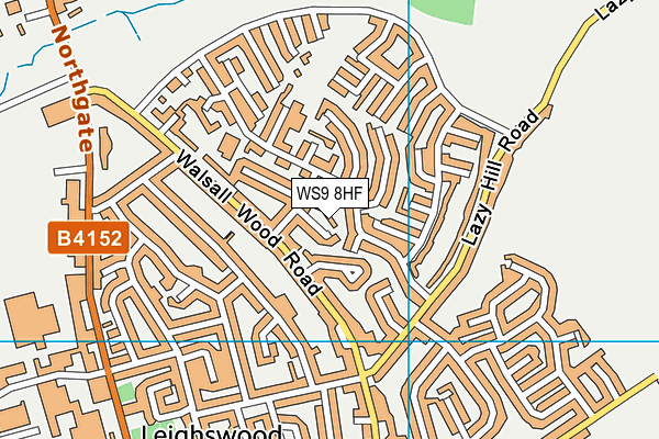 WS9 8HF map - OS VectorMap District (Ordnance Survey)